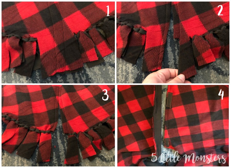 5 Little Monsters Easy Fleece Christmas Tree Skirt