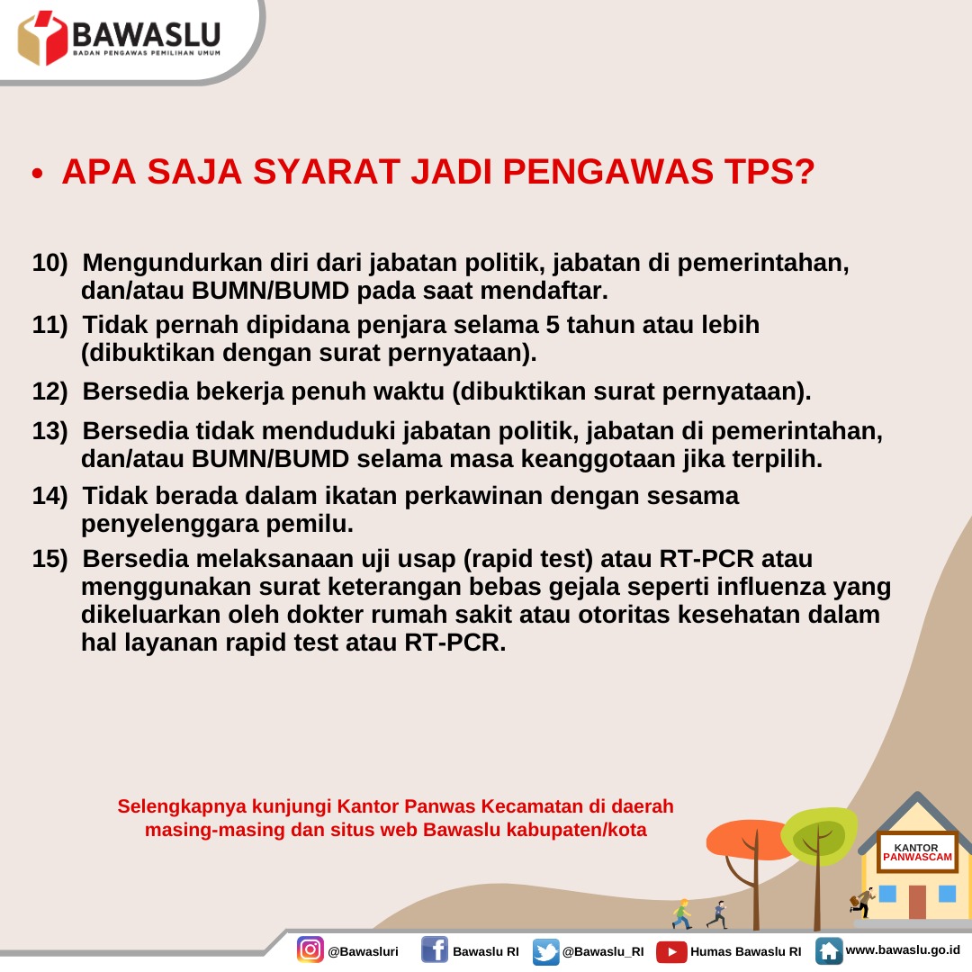 Lowongan Kerja Tenaga Pengawas Pemilihan Bawaslu Republik Indonesia
