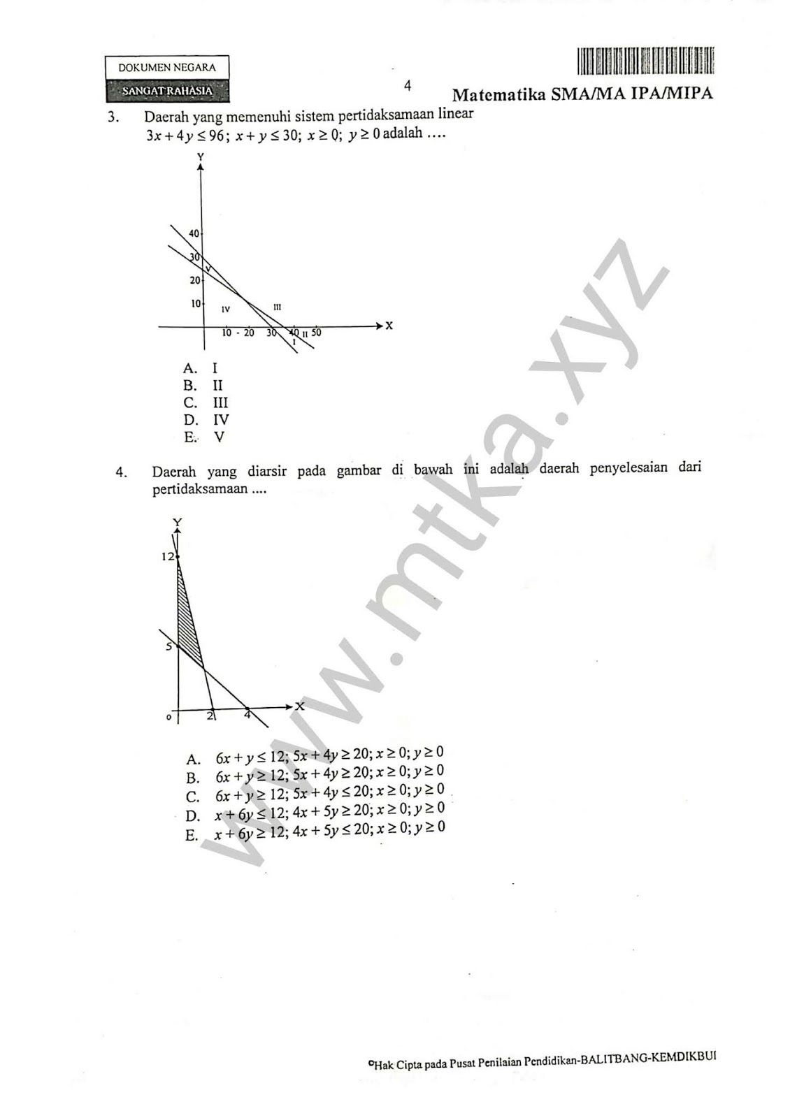 Contoh Latihan Soal Soal Matematika Tentang Pertidaksamaan Linear