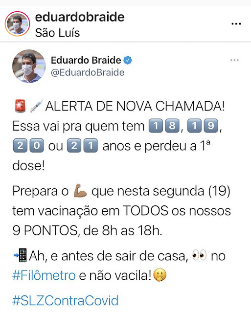 Braide anuncia repescagem para quem tem entre 18 e 21 anos
