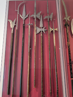 Some of the polearms in the Higgins Collection