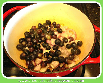 Black Grapes and Shallots for Slow Braised Pork