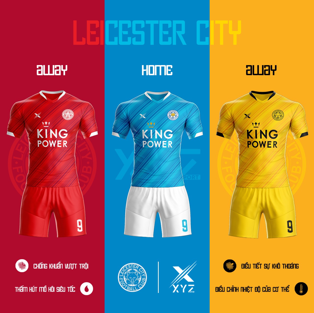 Áo Đấu Bóng Đá Leicester City Tự Thiết Kế Đẹp Và Độc - Mã LC02