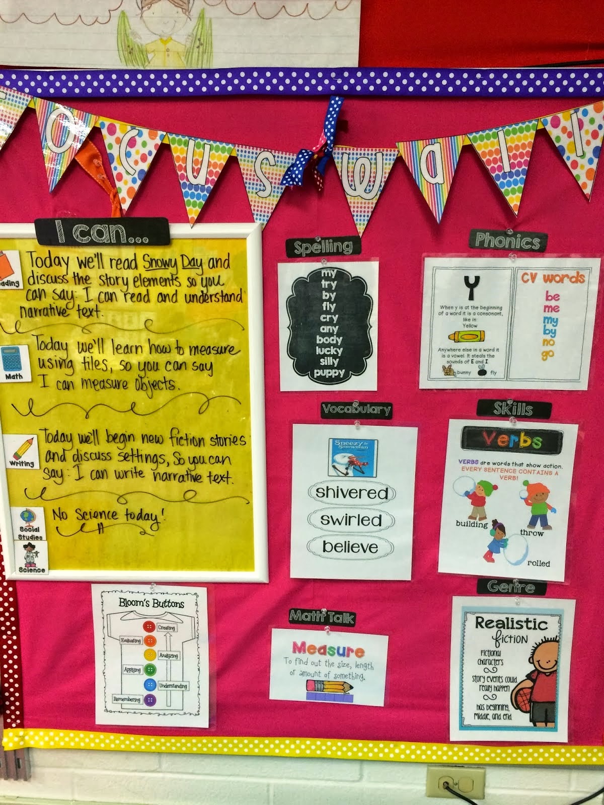 Classroom Focus Board/Objective Board to display what you're learning and share learning goals.