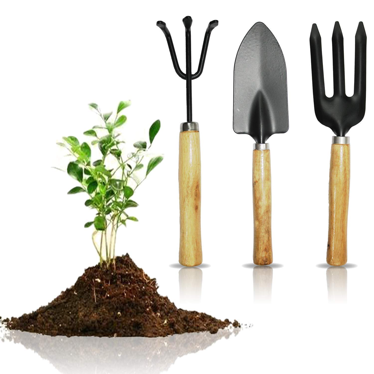 3 Pcs Mini Garden Tool Set Gardening Shovel, Gardening Tools kit Hand Cultivator, Small Trowel