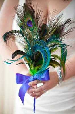 peacock wedding bouquet