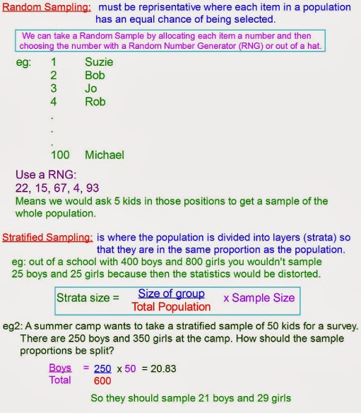Mr Rouche's Maths Random and Stratified Sampling