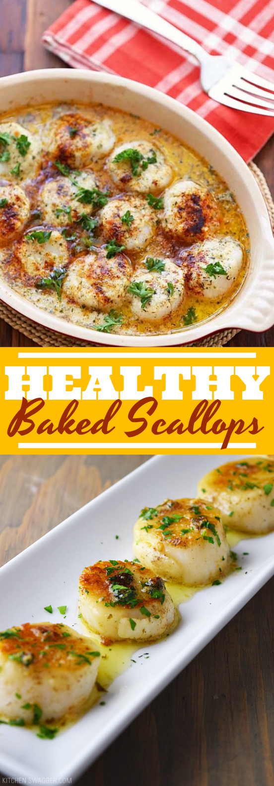 Baked Scallops #healthy #recipes #lowcarb #seafood #keto
