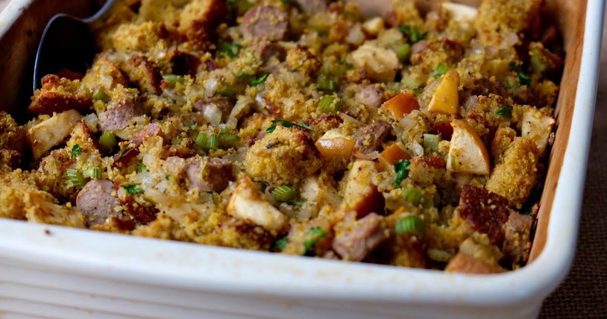 Farm Fresh Feasts Apple and Sausage Cornbread Stuffing