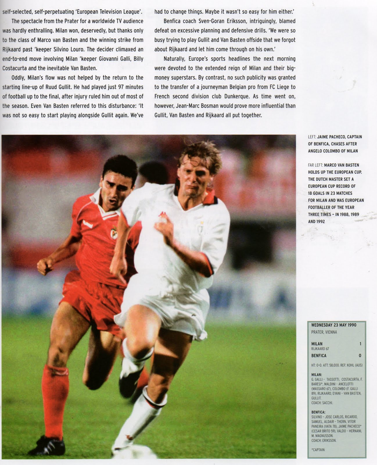 TWB22 European Cup 1989 1990 Milan Ac Benfica