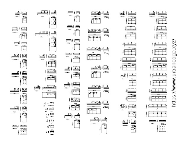 Sofa, Couches and Pouf cad blocks download, 100+ Sofa cad blocks, Sofa autocad block