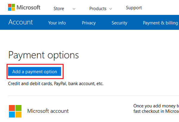 Khắc phục sự cố và sự cố thanh toán Tài khoản Microsoft