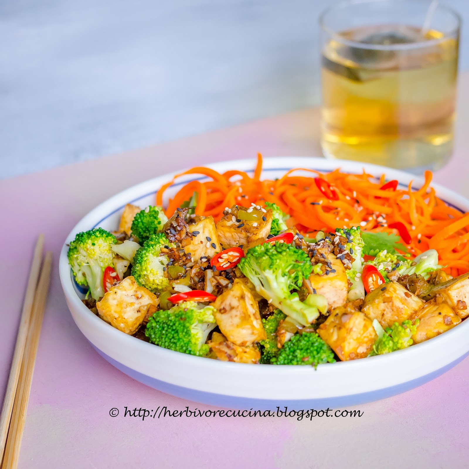Herbivore Cucina Baked Tofu Bowl with Carrot Noodles