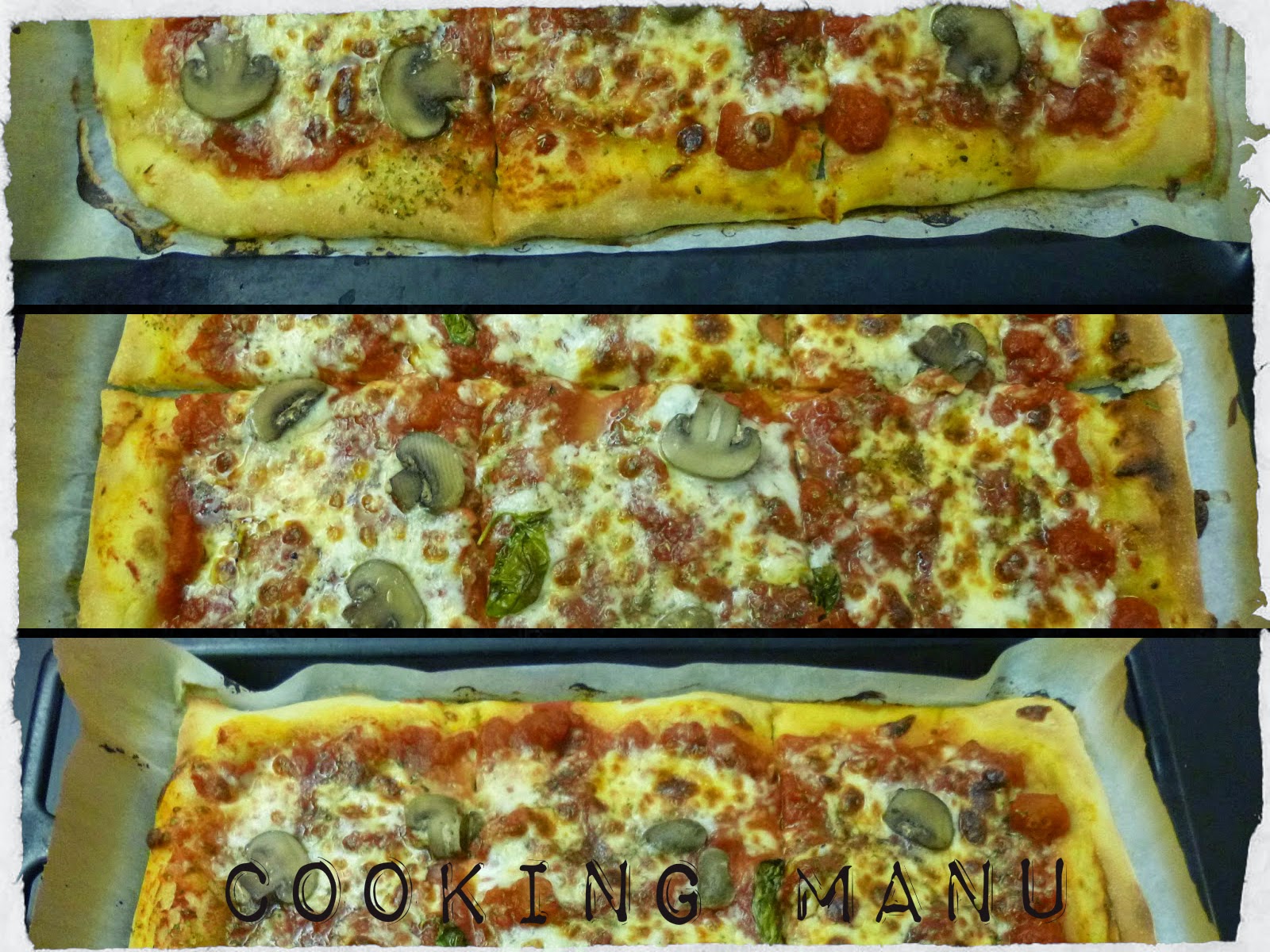 pizza e funghi (pizza with mushrooms)