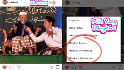 Membagikan Postingan Facebook dan Instagram ke WhatsApp