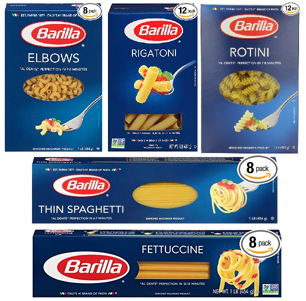 8 Boxes of Barilla Pasta Thin Spaghetti, Elbows, Fettuccine 7.60