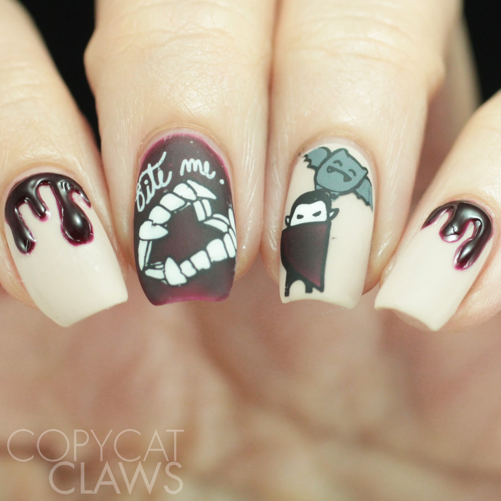 Copycat Claws Vampire Halloween Nail Stamping