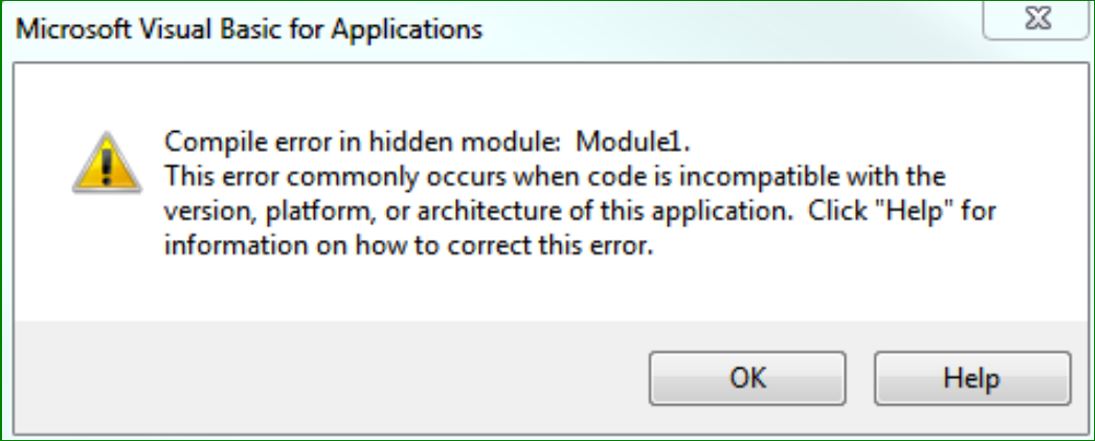 Compile error. Compile error. Sub or function not defined. Compile error in hidden module. Compile error.