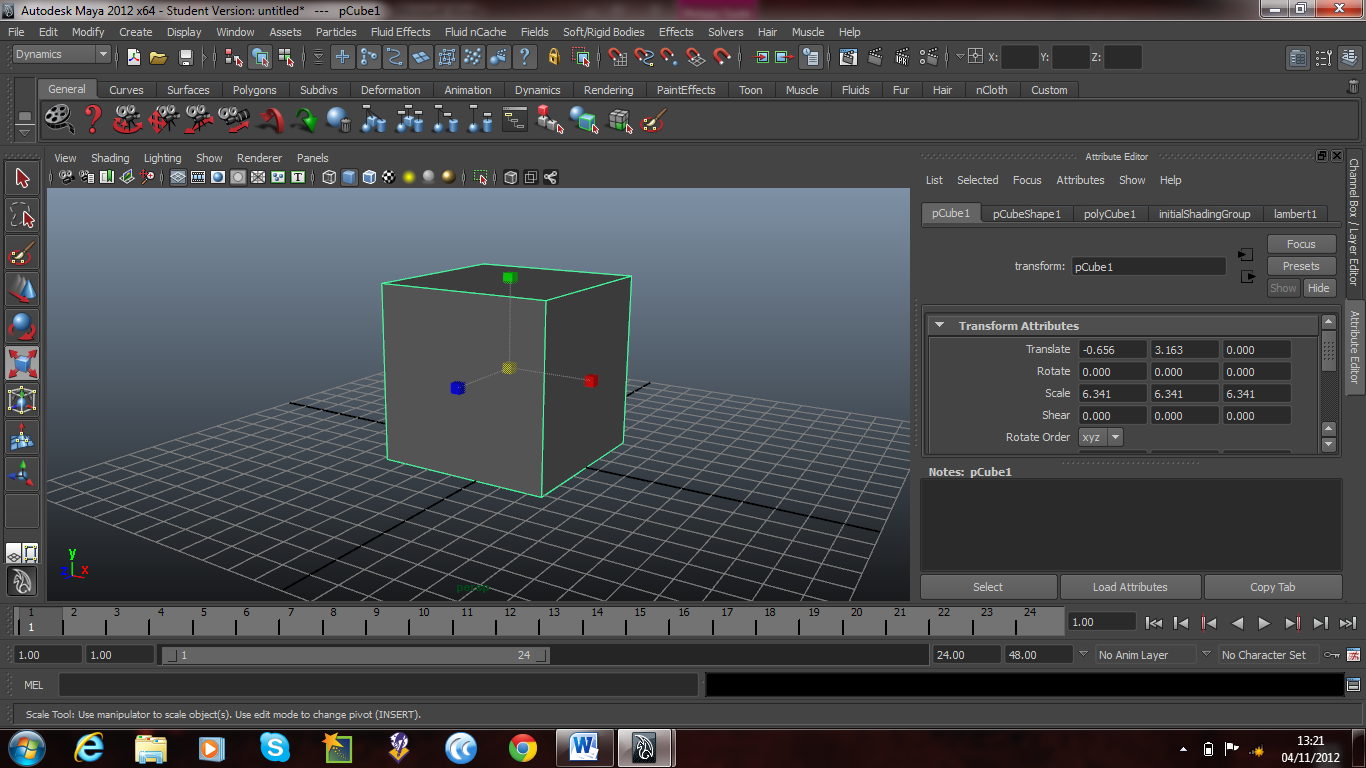 Maya Cube ANI1105 RoBoTCity: Autodesk Maya