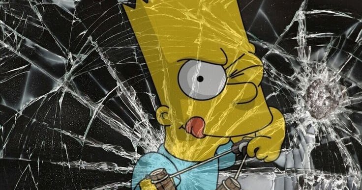 Bart Simpson Broken iPhone Screen