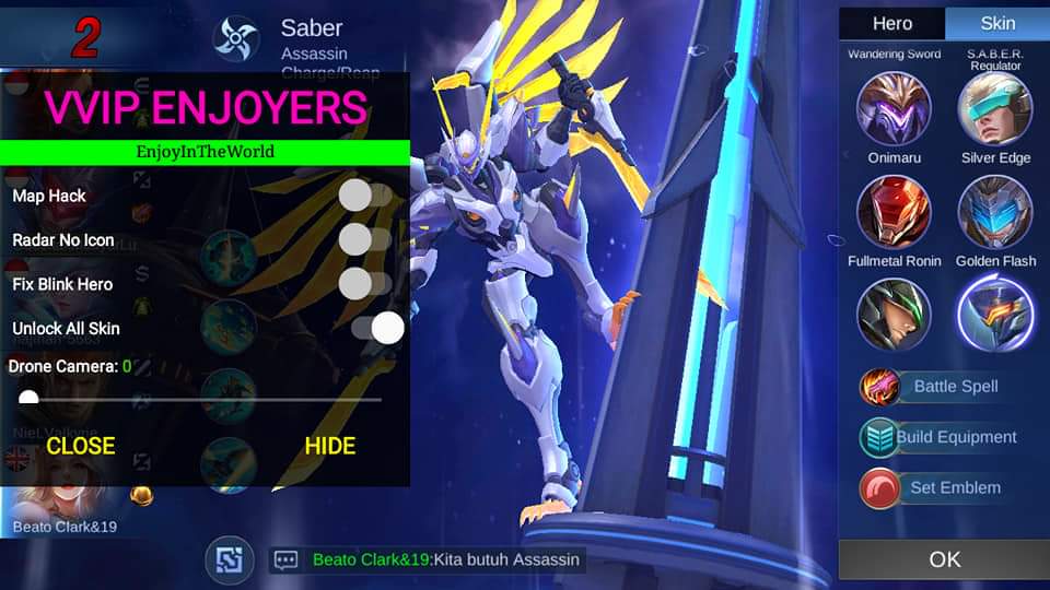 Free Cheat VVIP Mobile Legends 100% Working All Device - Moonton Free Skins