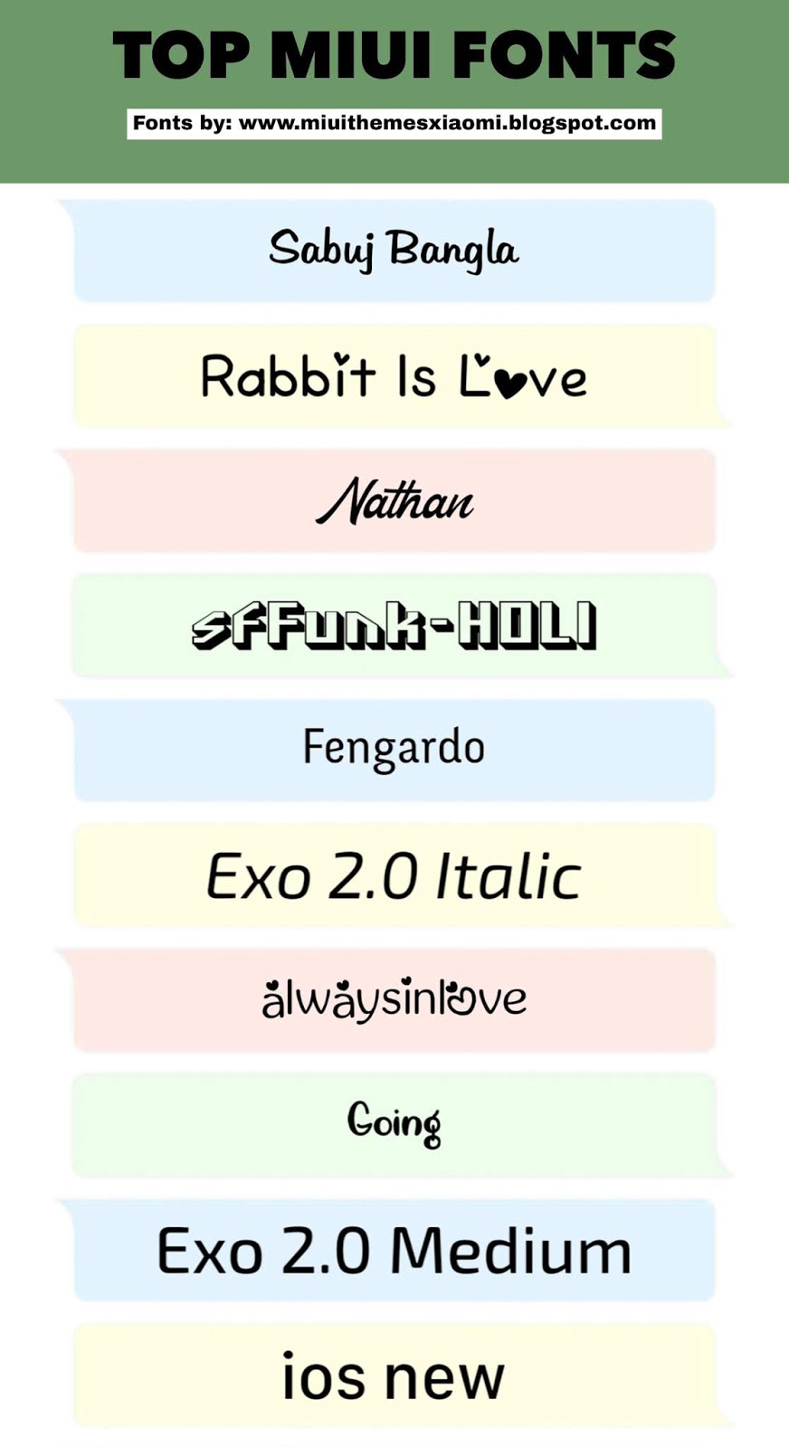 Top 10 Trending MIUI Fonts For Xiaomi Mobile MIUI Fonts Xiaomi