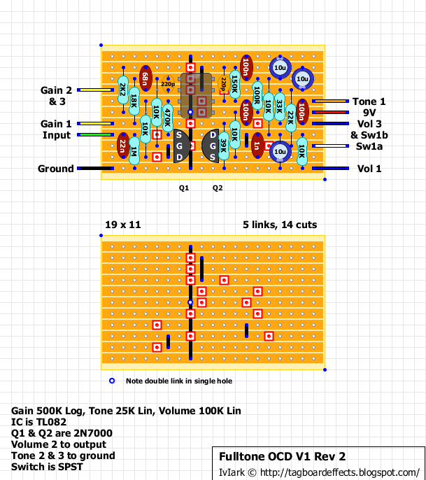 Guitar FX Layouts: Fulltone OCD - All versions