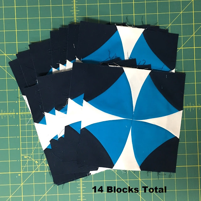 quilt block with navy corners