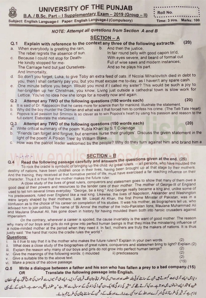 note for english Ba English Third Twelvemonth As Well As Quaternary