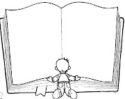 criança lendo livro gigante para colorir (livro)
