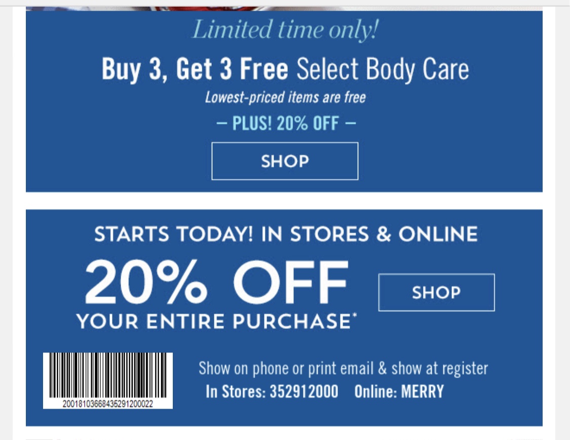 Life Inside the Page Bath & Body Works Today's Email December 8, 2019