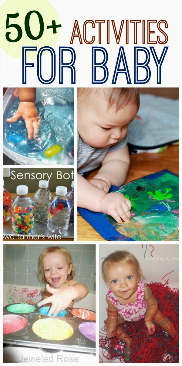 What can baby do?  TONS!  Here are over 50 fun activities perfect for young babies (and toddlers too!)