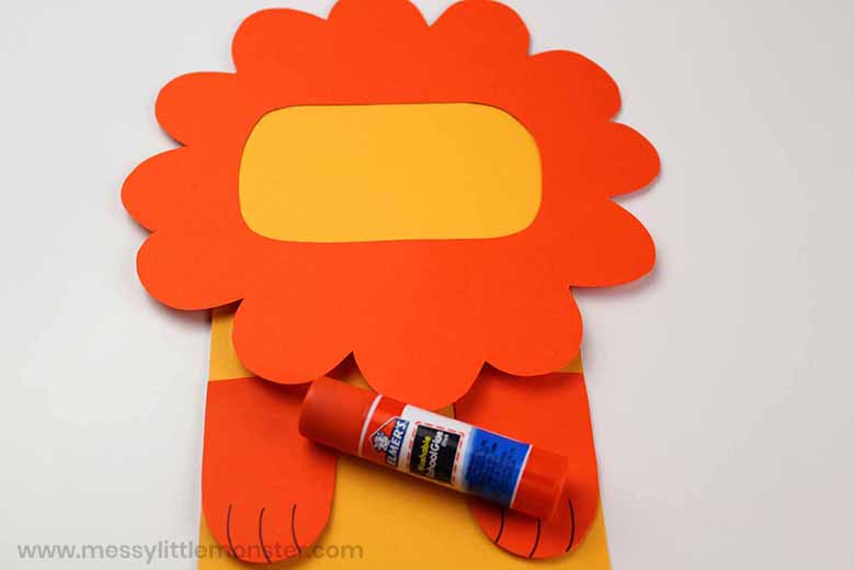 How to make a paper bag lion puppet
