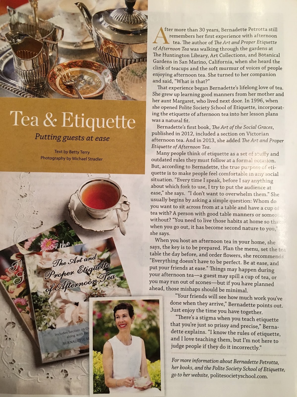 Polite Society School of Étiquette TEA TIME MAGAZINE