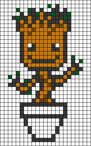 Baby Groot Templates for Cross-stitch or Hama Beads Templates.