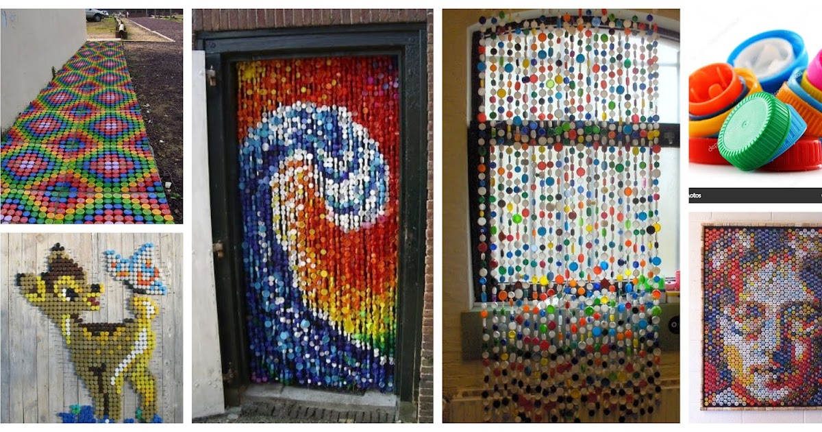 Haz y todo tipo de manualidades reciclando tapas de plástico ~ cositasconmesh