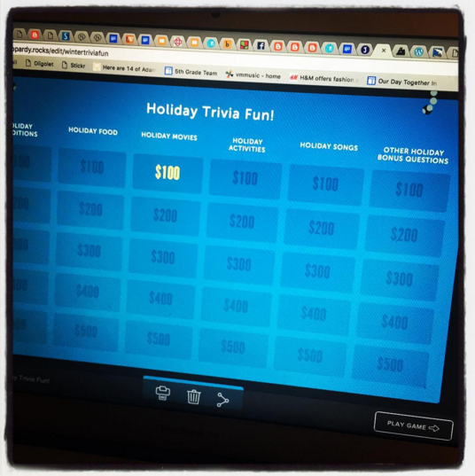 The Library Voice You Can Play The 5th Graders "Holiday Trivia Fun