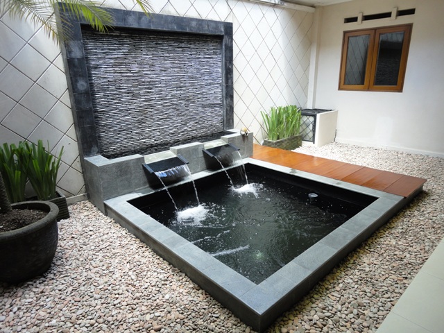 Pembuatan Kolam Hias, Air Terjun Minimalis, Taman Minimalis, Landscape