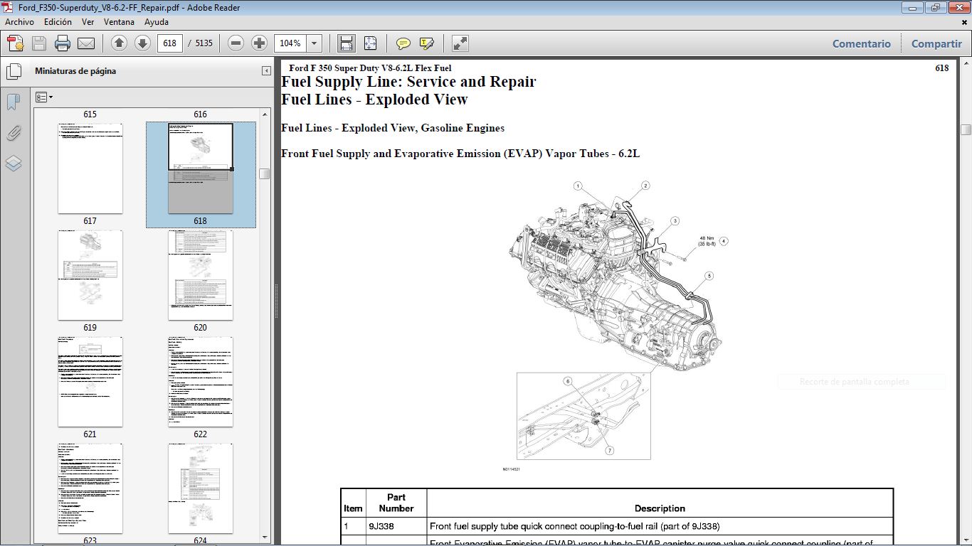 Manuales de Taller de FORD: FORD F-350 con motor flex fuel V8 6.2