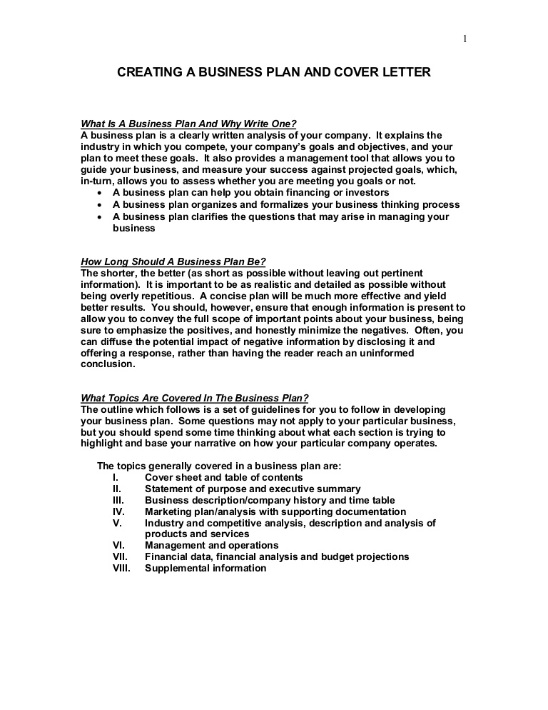 Business Plan Cover Letter Resume Letter