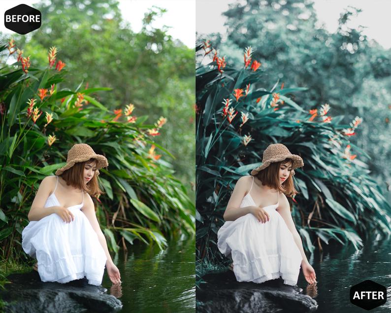 Forest Mobile & Desktop Lightroom Presets, Dark Green LR Color Preset, Jungle Filter, Blogger Travel Lifestyle Instagram Theme Template (XMP, LR, DNG)