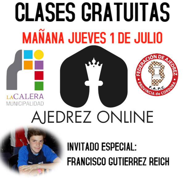 Confederación de Deportes de la Provincia de Córdoba: AJEDREZ: CLASES  ONLINE Y UN INVITADO DE LUJO