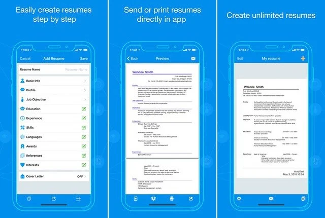 أفضل التطبيقات لإنشاء السيرة الذاتية CV للايفون