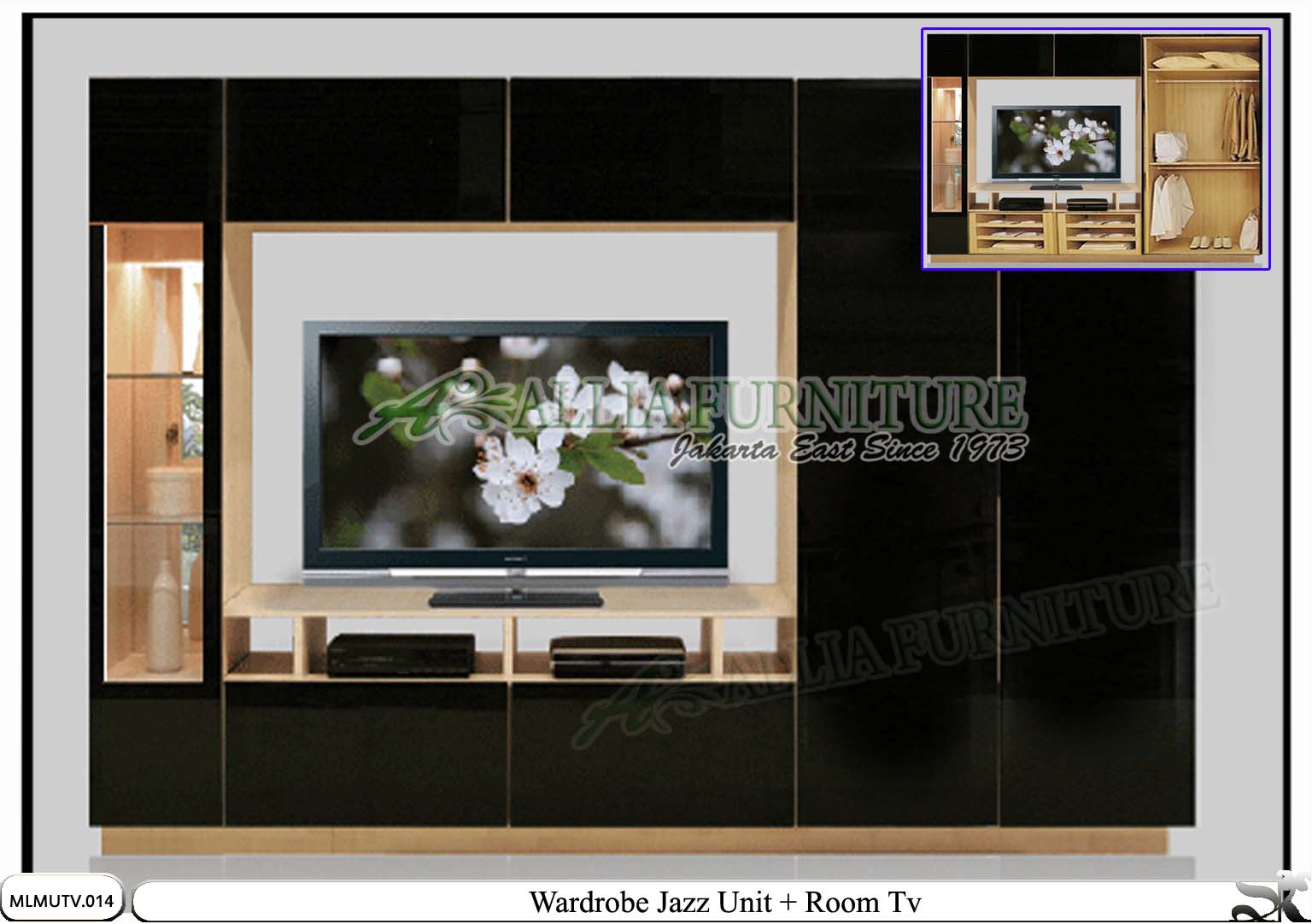  Lemari  minimalis  model tv  unit Jazz Allia Furniture