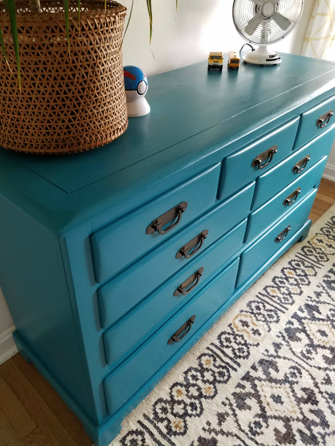 Pin This Ideas! Easy Projects For Big Impact Design - Paint A Bright Teal Dresser TheBohoAbode Project