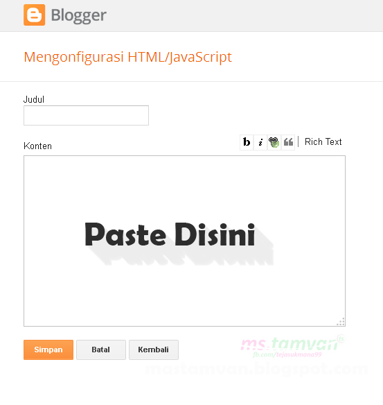 menambahkan musik di blogger widget html/JavaScript blogger