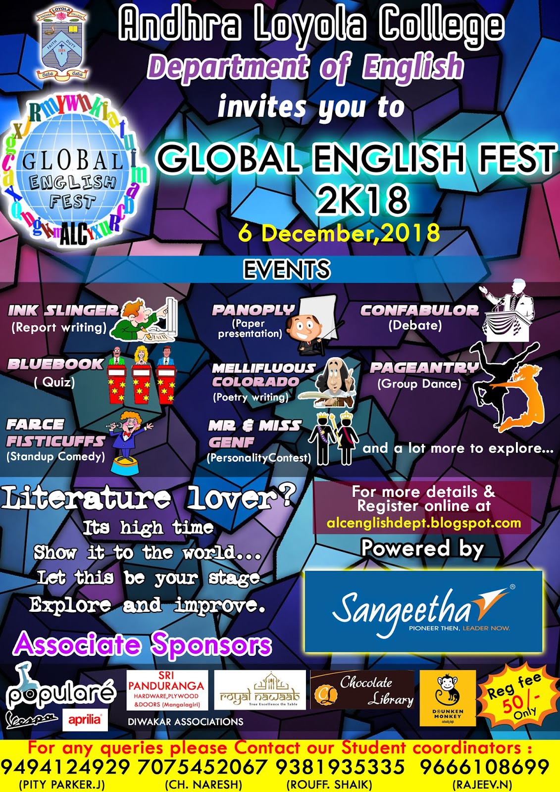LOYOLA ENGLISH DEPARTMENT: fest 6 December,2018