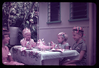 March 1963 my birthday party outside the kitchen windows March 1963 my birthday party outside the kitchen windows