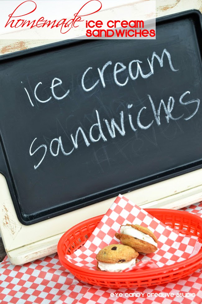 chalkboard sign, picnic baskets, checkered tablecloth, ice cream, cookies