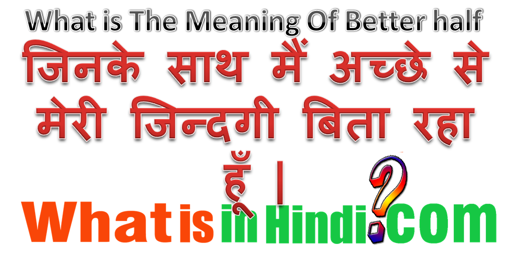 Better Half What Is The Meaning Of Better Half 